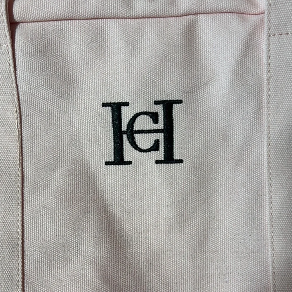 Carolina Herrera Pink Textured Tote Bag with Logo